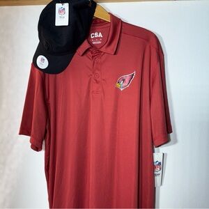Arizona Cardinals NFL Football Apparel  Team Mens XL Polo Shirt Plus Black Hat